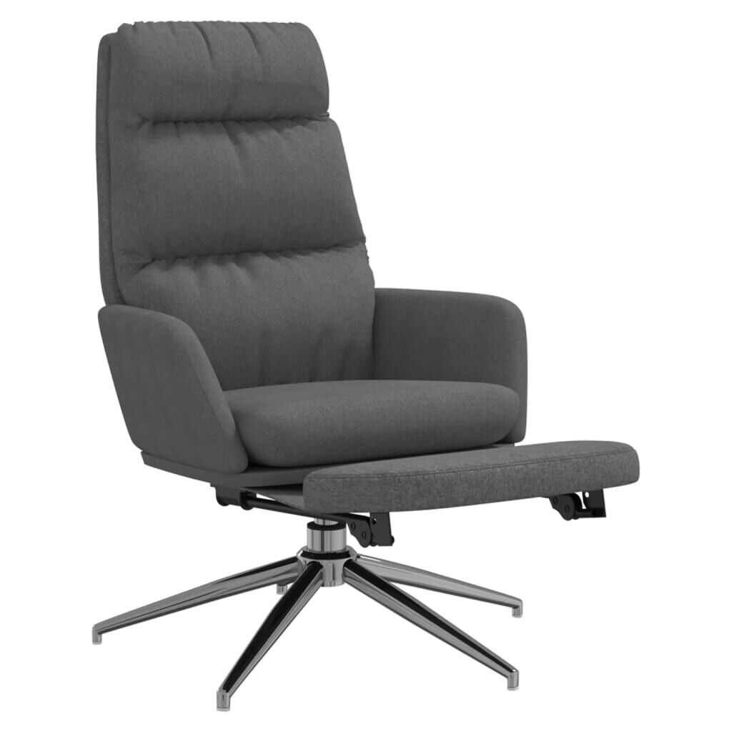 vidaXL Πολυθρόνα Relax Σκούρο Γκρι Υφασμάτινη με Υποπόδιο