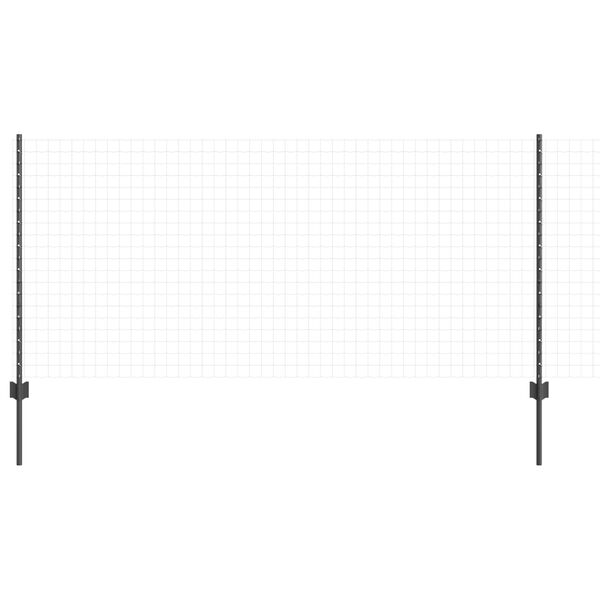 vidaXL Ασημένιοι Πόλοι Φράχτη 44 pcs Γκρι Ύψος 1 μ. Μέταλλο