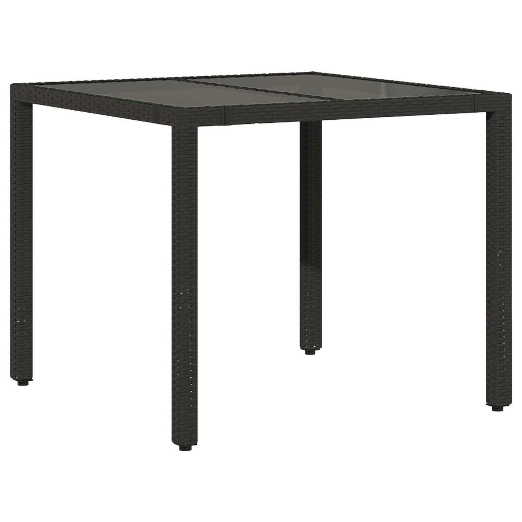 vidaXL Σέτ φαγητού για κήπο 3 pcs Μαύρο 90 x 90 x 75 cm