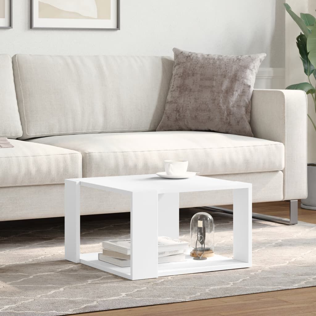vidaXL Τραπεζάκι Σαλονιού Λευκό 51,5x51,5x30εκ. από Επεξεργασμένο Ξύλο