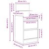 vidaXL Κομοδίνο με 2 συρτάρια Μαύρο 38x34x80 εκ.