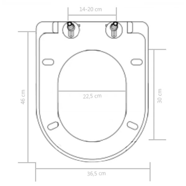 vidaXL Κάλυμμα Λεκάνης με Soft Close & Quick Release Μαύρο