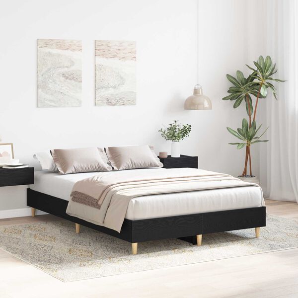 vidaXL Σκελετός Κρεβατιού Μαύρη δρυς 120 x 190 cm Επεξεργασμένο ξύλο