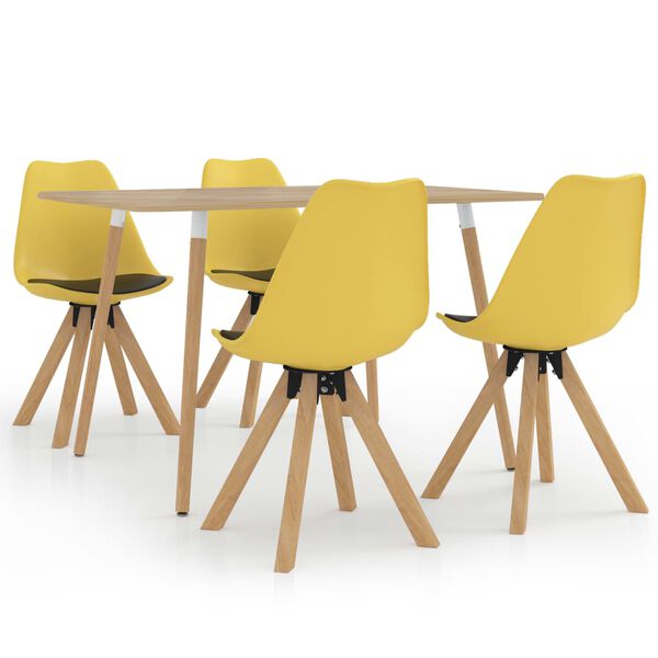 vidaXL &Sigma;&epsilon;&tau; &Tau;&rho;&alpha;&pi;&epsilon;&zeta;&alpha;&rho;ί&alpha;&sigmaf; 5 &Tau;&epsilon;&mu;&alpha;&chi;ί&omega;&nu; &Kappa;ί&tau;&rho;&iota;&nu;&omicron; / &Mu;&alpha;ύ&rho;&omicron;