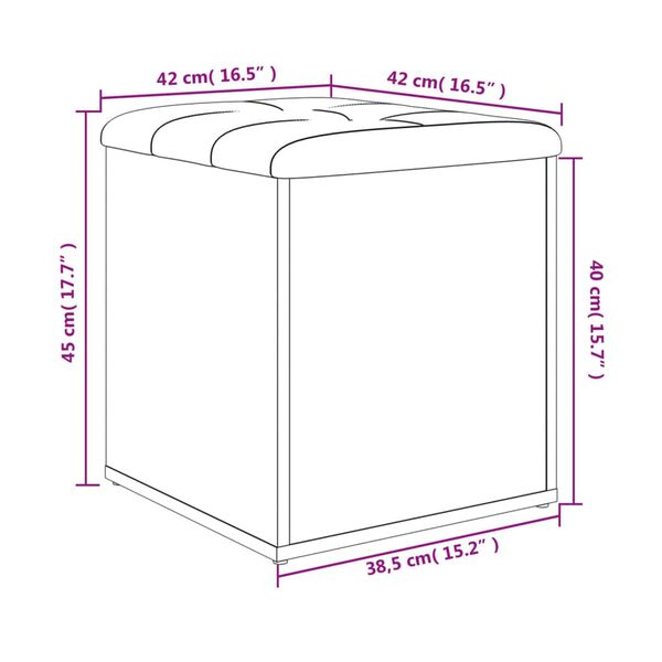 vidaXL Παγκάκι Αποθήκευσης Γκρι Sonoma 42x42x45 εκ. Επεξεργασμένο Ξύλο