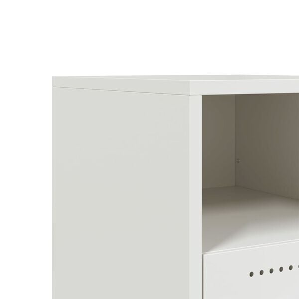 vidaXL Κομοδίνο Λευκό 36x39x43,5 εκ. από Χάλυβα