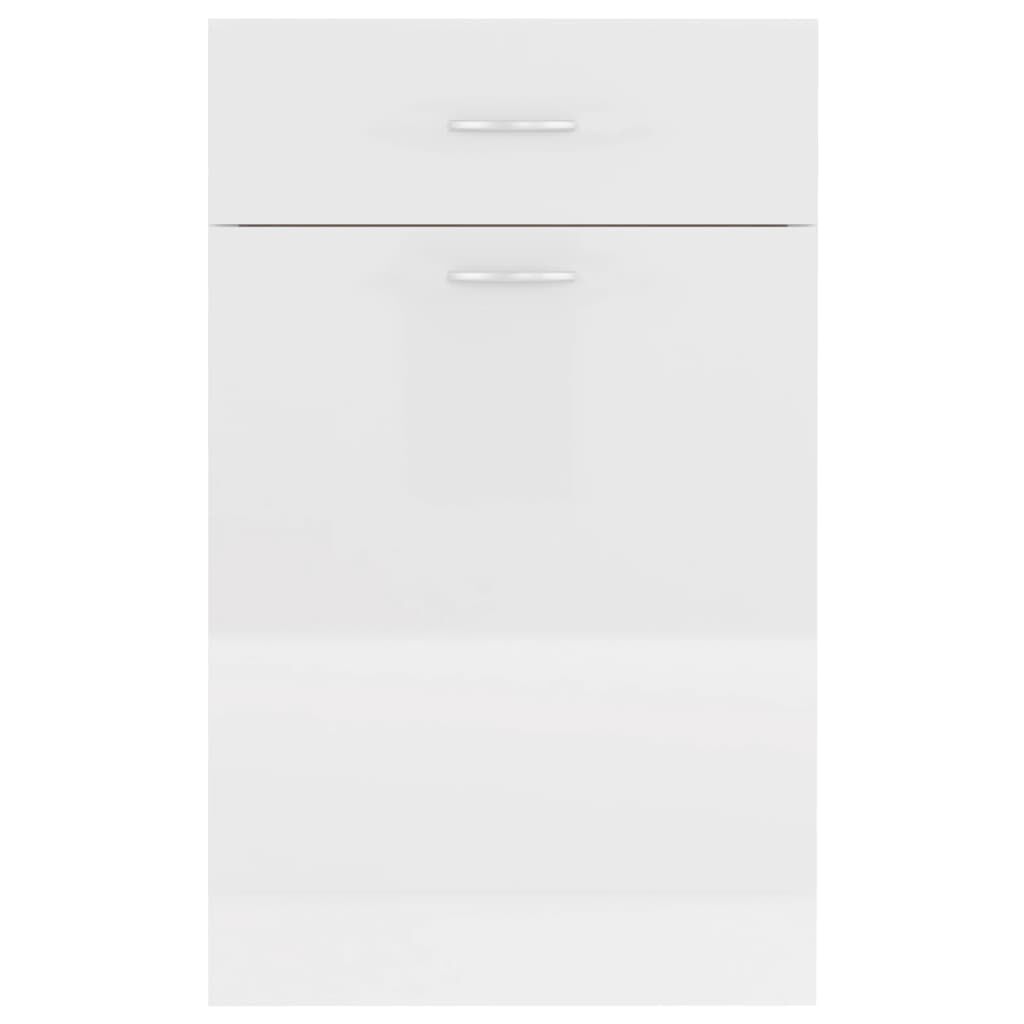 vidaXL Ντουλάπι με Συρτάρι Γυαλιστερό Λευκό 50x46x81,5 εκ. Επεξ. Ξύλο