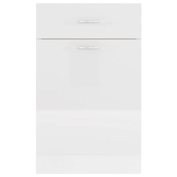 vidaXL Ντουλάπι με Συρτάρι Γυαλιστερό Λευκό 50x46x81,5 εκ. Επεξ. Ξύλο