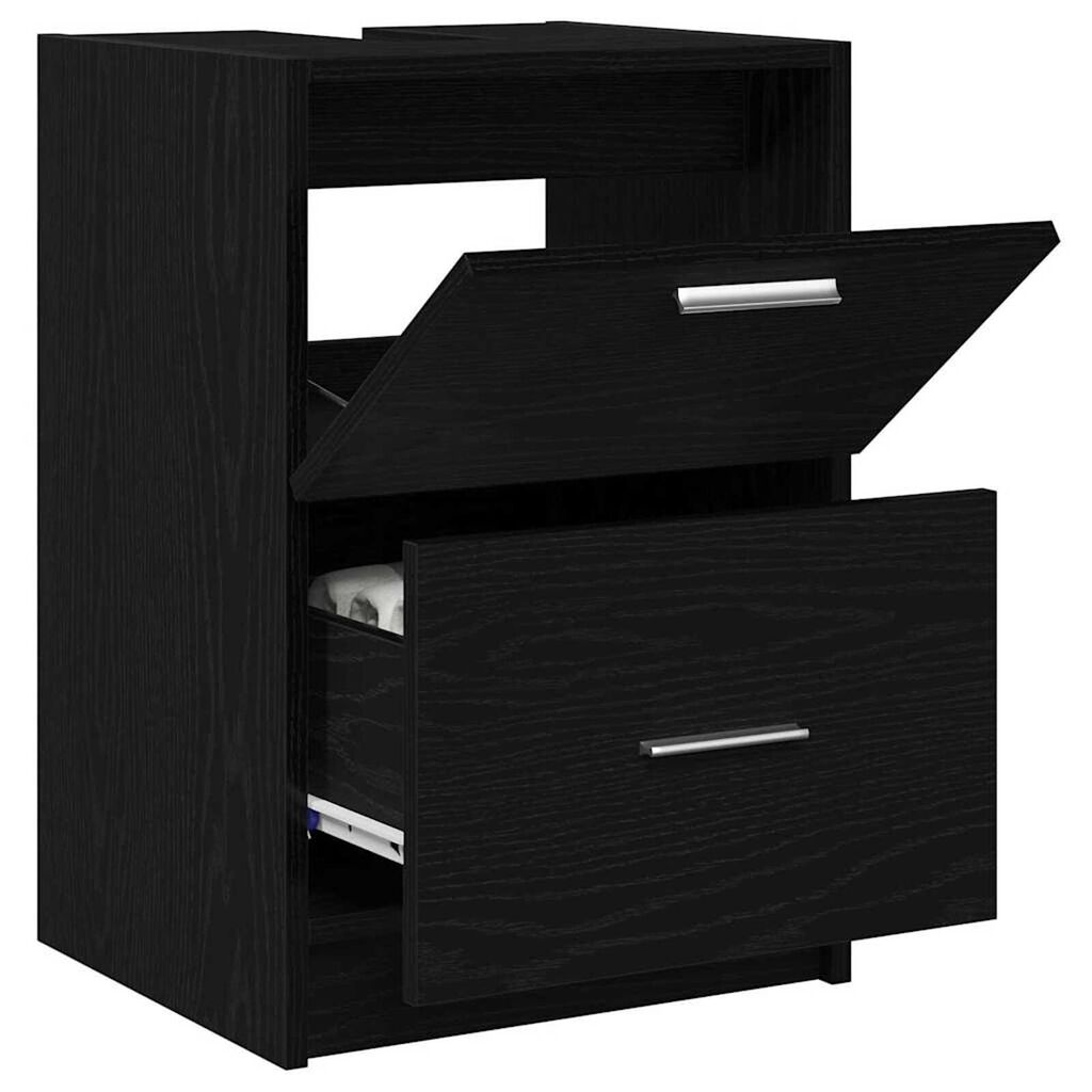vidaXL Ντουλάπι Νεροχύτη Μαύρη Οξυά 40 x 37 x 59 cm Επεξεργασμένο ξύλο