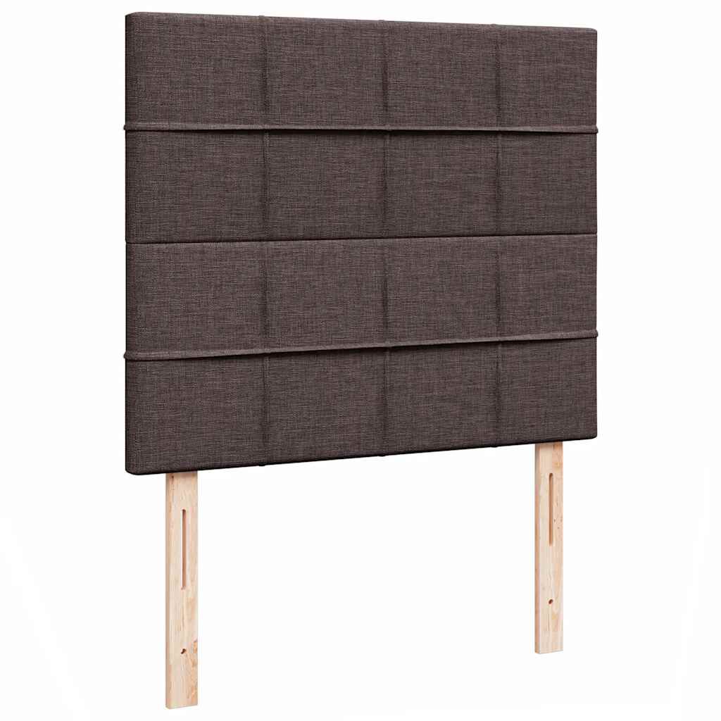 vidaXL Ottoman Κρεβάτι με Στρώμα Σκούρο Καφέ 120x200cm Ύφασμα