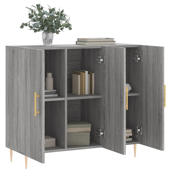 vidaXL Ντουλάπι Γκρι Sonoma 90 x 34 x 80 εκ. από Επεξεργασμένο Ξύλο