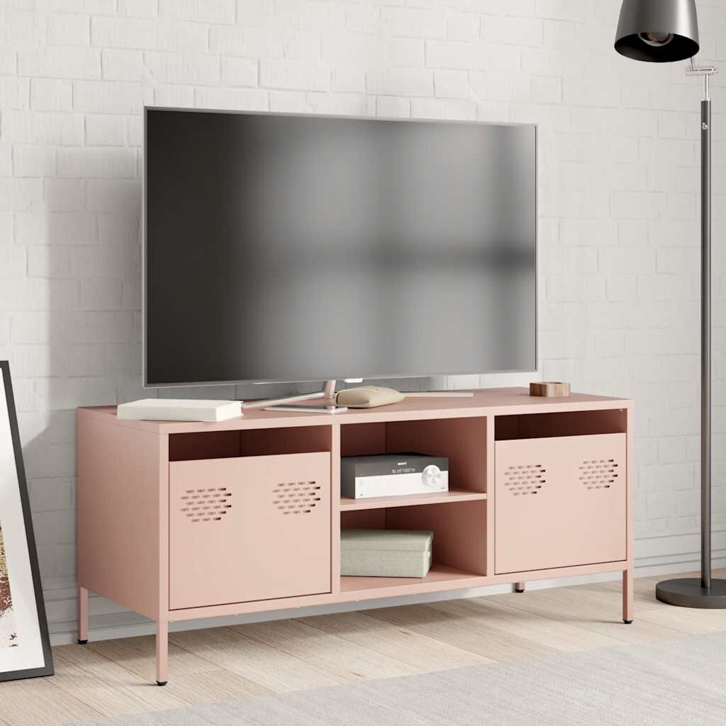 vidaXL Έπιπλο Τηλεόρασης Ροζ 101,5x39x43,5 εκ. Ατσάλι Ψυχρής Έλασης