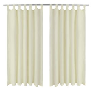 Κουρτίνες με Θηλιές 2 τεμ. Κρεμ 140 x 175 εκ. από Microsatin