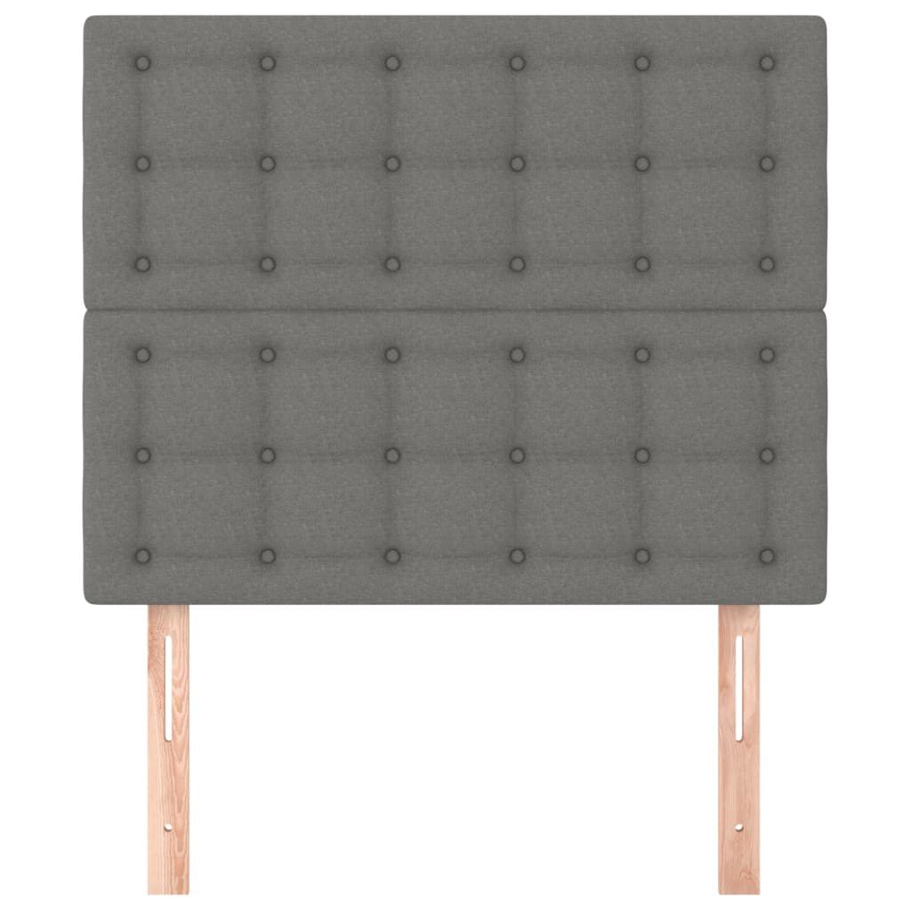 vidaXL Κεφαλάρια Κρεβατιού 2 τεμ. Σκ. Γκρι 100x5x78/88 εκ. Υφασμάτινο