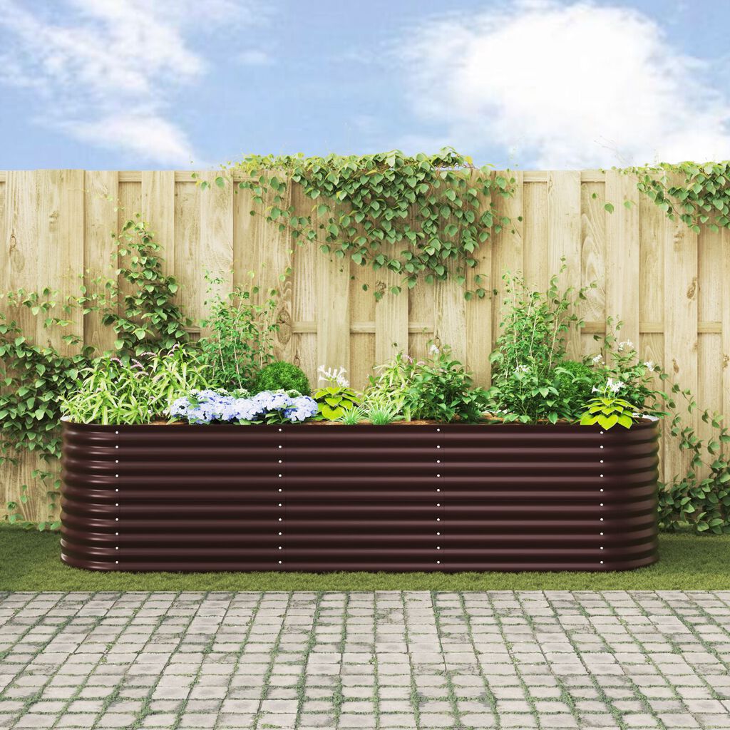 vidaXL Κρεβάτι για Κήπο Αναρτημένο Καφέ 320x80x81 εκ από Γαλβανισμένο Ατσάλι