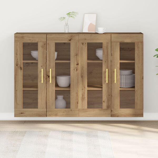 vidaXL Κρεμαστά Ντουλάπια 2 τεμάχια Καρυδιά 69,5x34x90 εκ Επεξεργασμένο Ξύλο