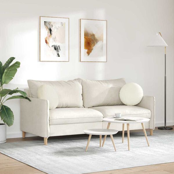 vidaXL Μαξιλάρια καθισμάτων 2 pcs Κρεμ Ø 40 x 13 εκ. Βελούδο