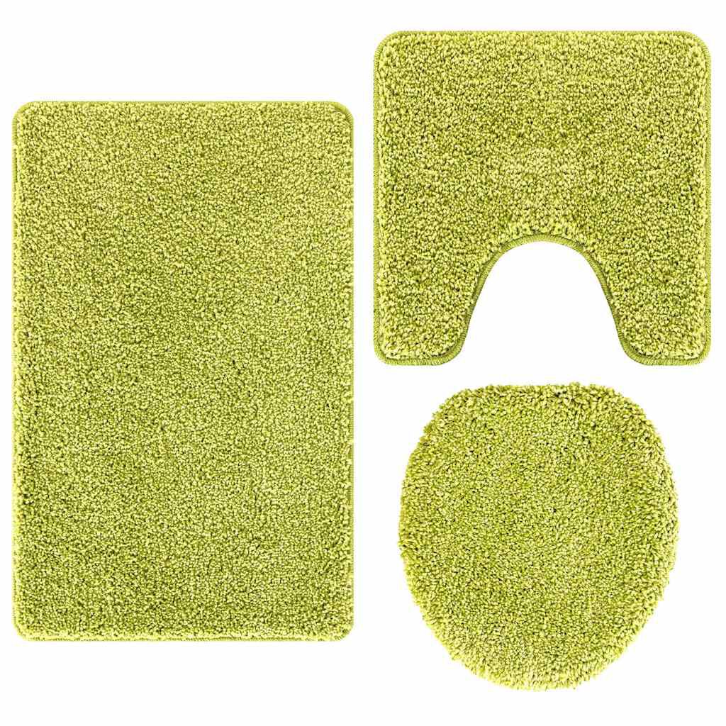 vidaXL Πατάκι μπάνιου 3 pcs Πράσινο 50 x 50 cm Πολυπροπυλένιο