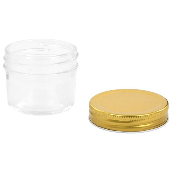vidaXL Βάζα Μαρμελάδας 96 τεμ. 110 ml Γυάλινα με Χρυσά Καπάκια