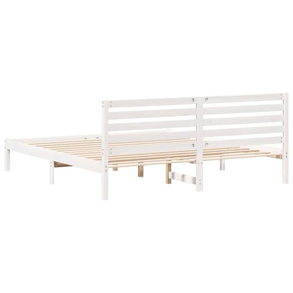 vidaXL Σκελετός Κρεβατιού Λευκό 180 x 200 cm Μασίφ ξύλο πεύκου