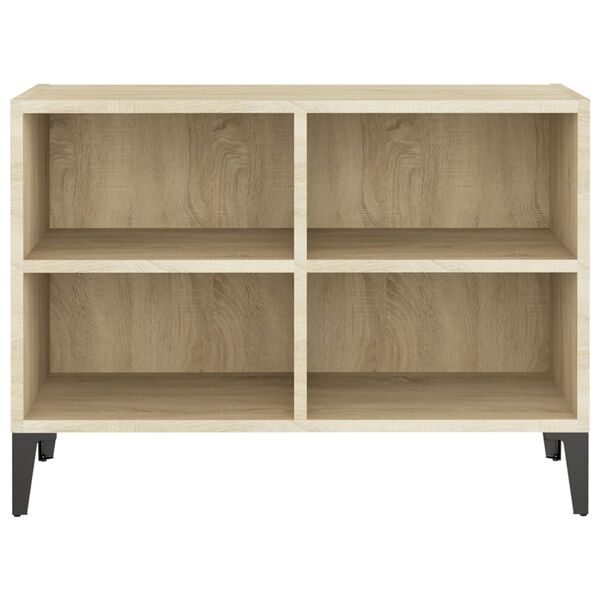 vidaXL Έπιπλο Τηλεόρασης Καπνιστή Δρυς 69,5x30x50 εκ Μεταλλικά Πόδια