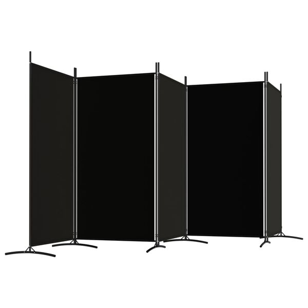 vidaXL Διαχωριστικό Δωματίου με 5 Πάνελ Μαύρο 433x180 εκ. από Ύφασμα