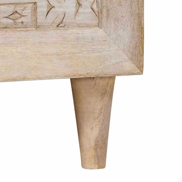 vidaXL Τραπεζάκι σαλονιού Μπεζ 80 x 50 x 40 cm Μασίφ ξύλο μάνγκο