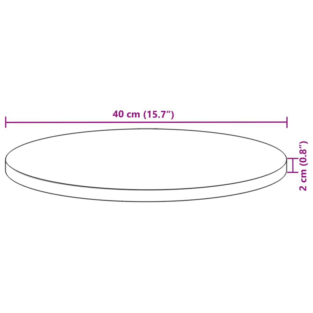 vidaXL Επιφάνεια Τραπεζιού Στρογγυλή Ø40x2 εκ. από Μασίφ Ξύλο Ακακίας