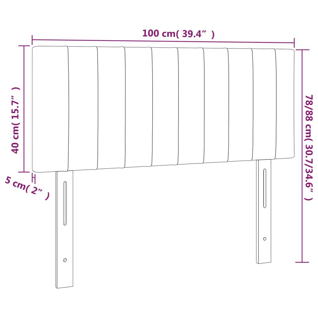vidaXL Κεφαλάρι Κρεβατιού Μπλε 100x5x78/88 εκ. Υφασμάτινο