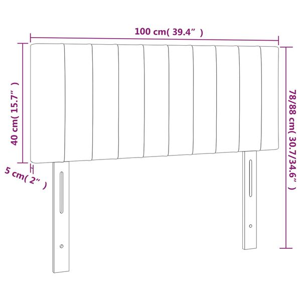 vidaXL Κεφαλάρι Κρεβατιού Μπλε 100x5x78/88 εκ. Υφασμάτινο