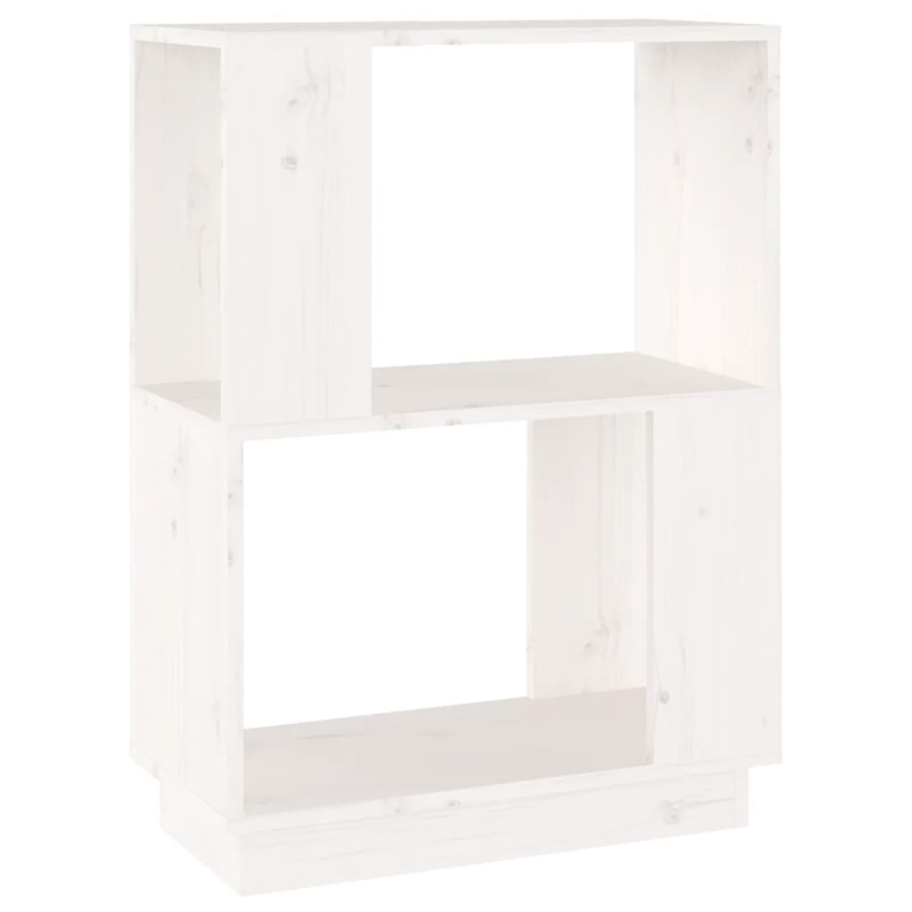 vidaXL Βιβλιοθήκη/Διαχωριστικό Χώρου Λευκό 51x25x70 εκ. Μασίφ Πεύκο