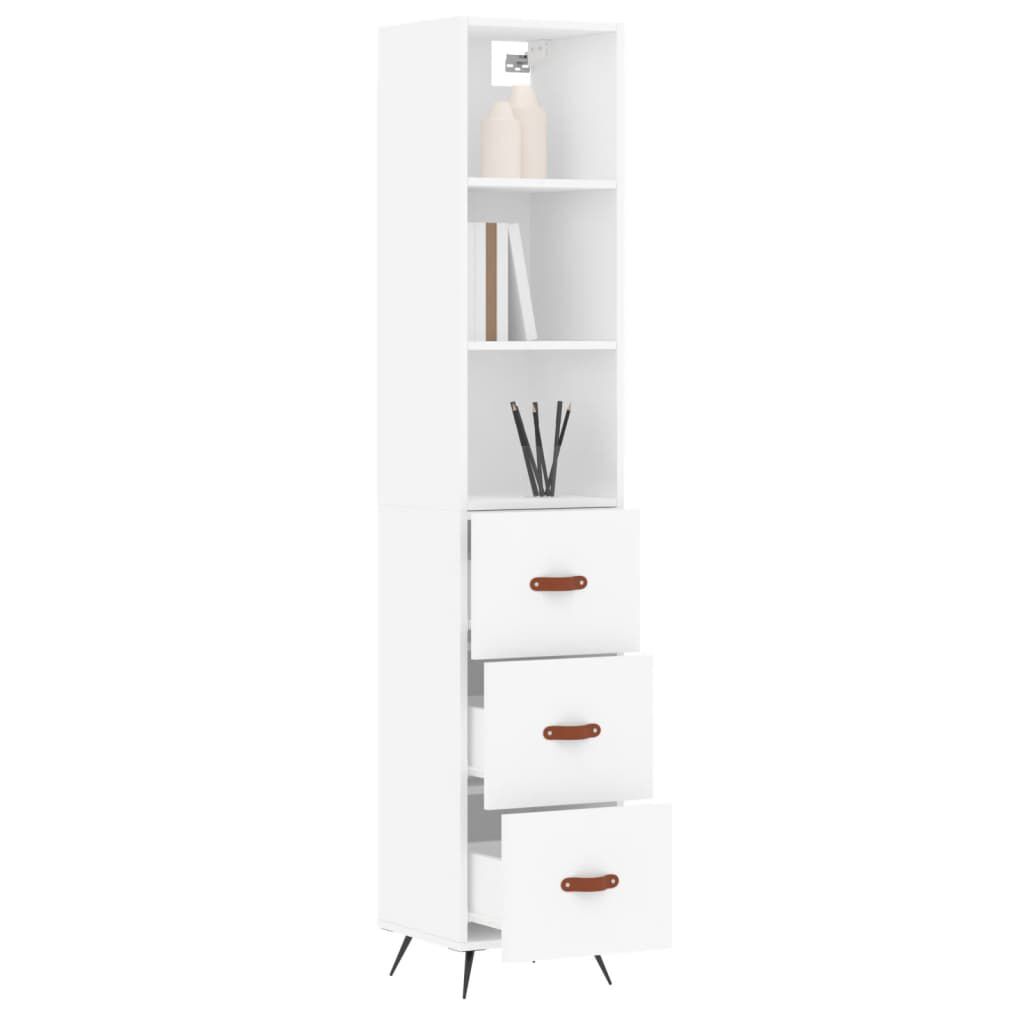 vidaXL Ντουλάπι Λευκό 34,5 x 34 x 180 εκ. από Επεξεργασμένο Ξύλο