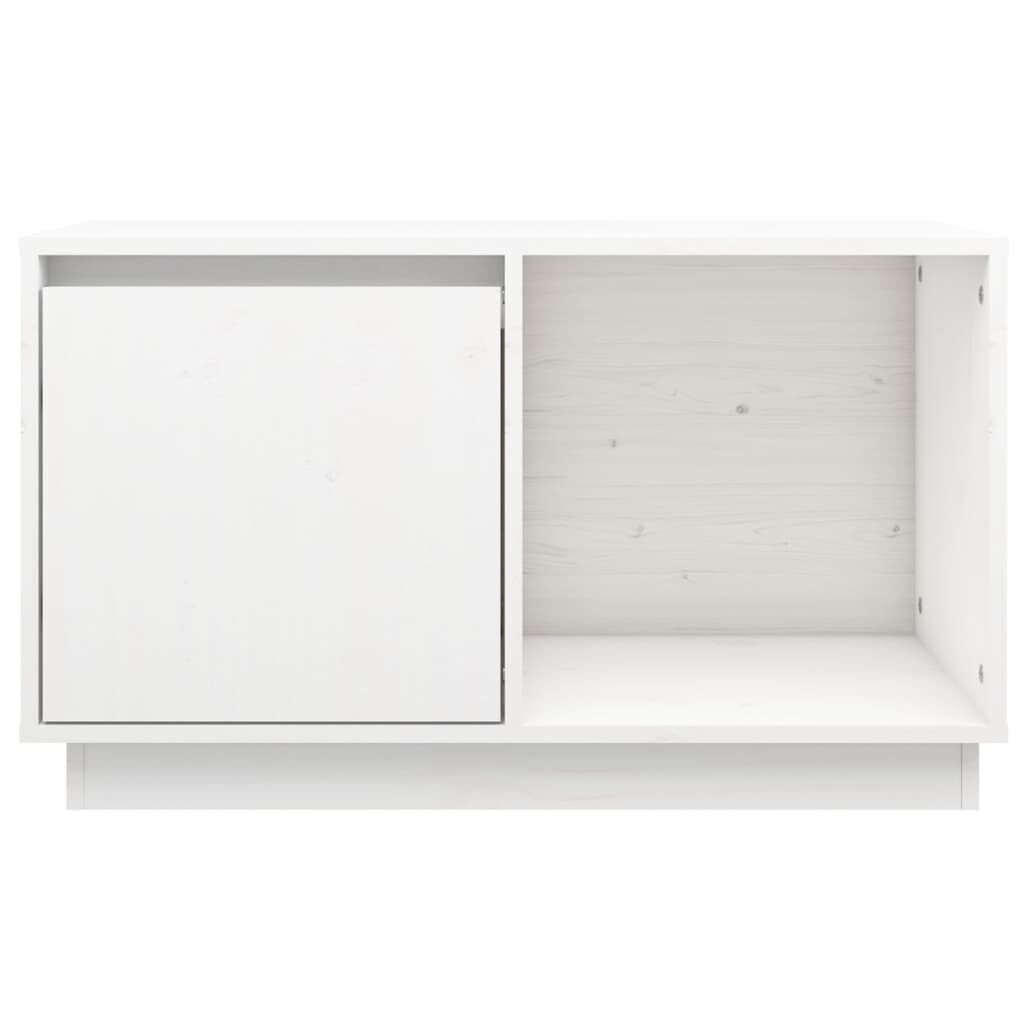 vidaXL Έπιπλο Τηλεόρασης Λευκό 74 x 35 x 44 εκ. από Μασίφ Ξύλο Πεύκου
