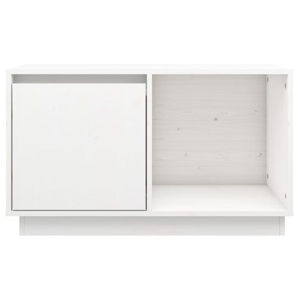 vidaXL Έπιπλο Τηλεόρασης Λευκό 74 x 35 x 44 εκ. από Μασίφ Ξύλο Πεύκου