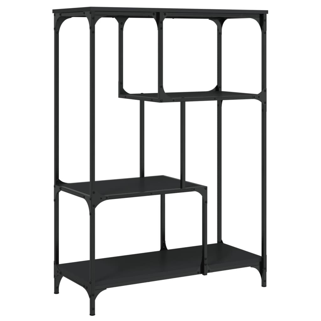 vidaXL Βιβλιοθήκη Μαύρη 81x36x115 εκ. Επεξεργασμένο Ξύλο / Ατσάλι