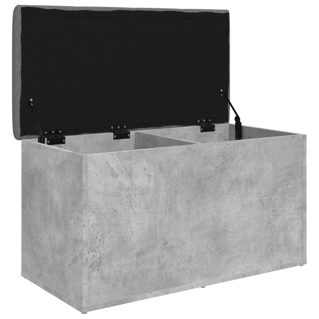 vidaXL Παγκάκι Αποθήκευσης Γκρι Σκυροδεμ. 82x42x45 εκ. Επεξεργ. Ξύλο