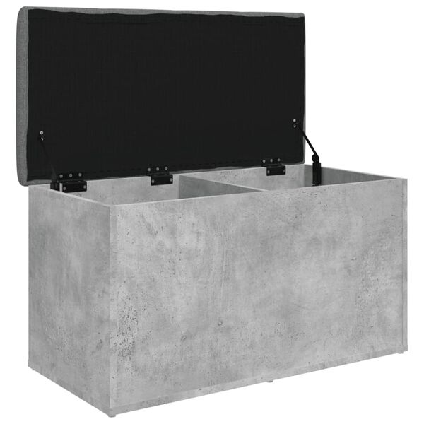 vidaXL Παγκάκι Αποθήκευσης Γκρι Σκυροδεμ. 82x42x45 εκ. Επεξεργ. Ξύλο