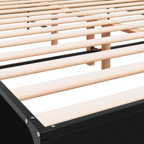 vidaXL Πλαίσιο Κρεβατιού Μαύρο 160 x 200 εκ. Επεξ. Ξύλο & Μέταλλο