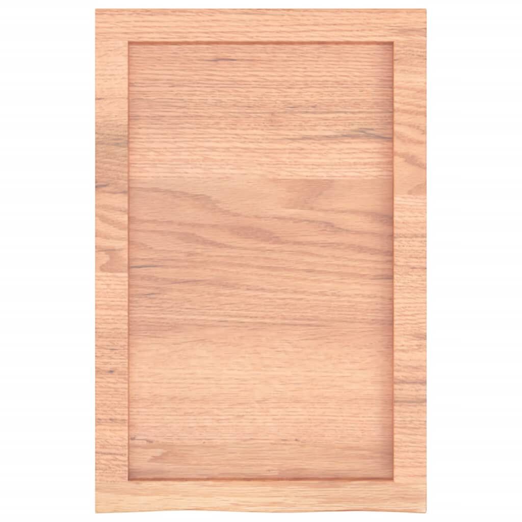 vidaXL Ράφι Τοίχου Ανοιχτό Καφέ 40x60x(2-4)εκ. Επεξ. Μασίφ Ξύλο Δρυός