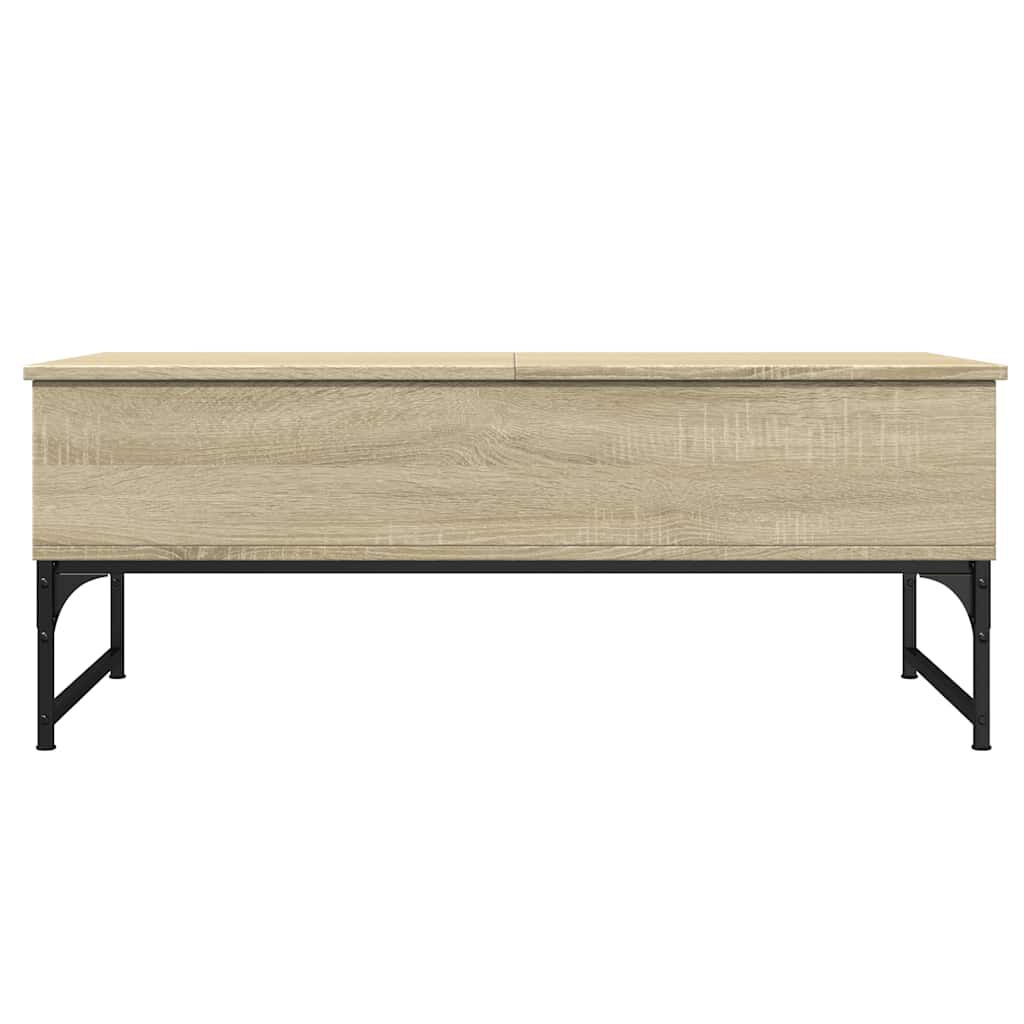 vidaXL Τραπεζάκι Σαλονιού Sonoma Δρυς 100x50x40 εκ. Επ. Ξύλο & Μέταλλο