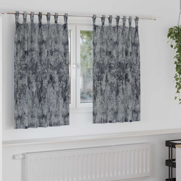 vidaXL Κουρτίνα με κουρτίνες 2 pcs Ασημί Γκρι 140 x 140 cm Βελούδο