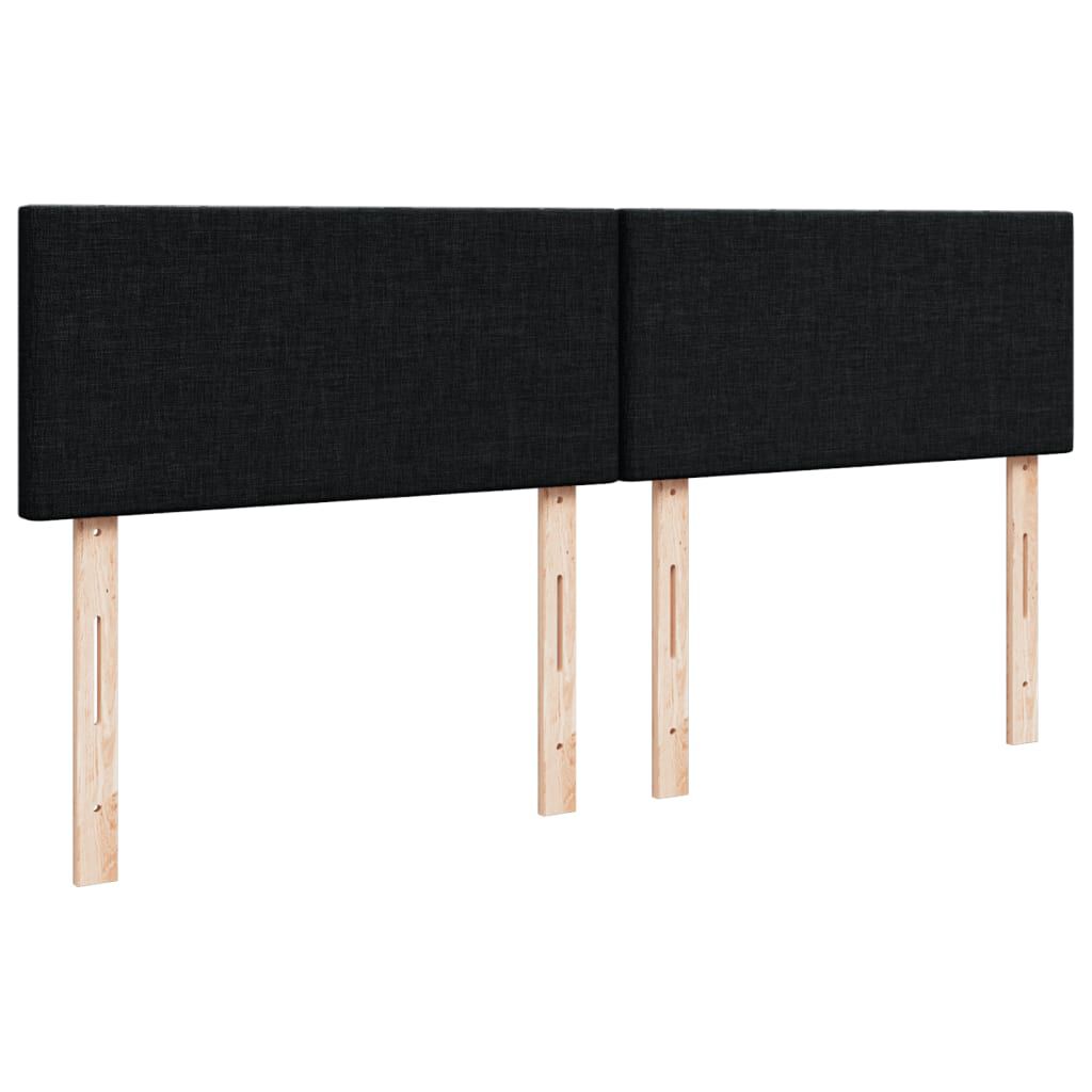 vidaXL Κρεβάτι Boxspring με Στρώμα Μαύρο 200x200 εκ. Υφασμάτινο