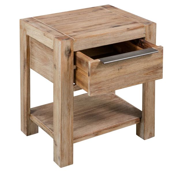 vidaXL Κομοδίνα με Συρτάρια 2 Τεμ. 40x30x48 εκ. από Μασίφ Ξύλο Ακακίας