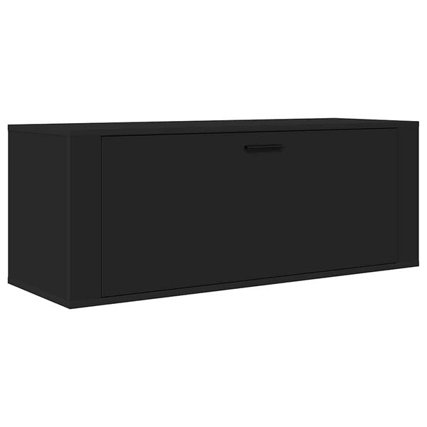 vidaXL Παπουτσοθήκη Επιτοίχια Μαύρη 100x35x38εκ από Επεξεργασμένο Ξύλο
