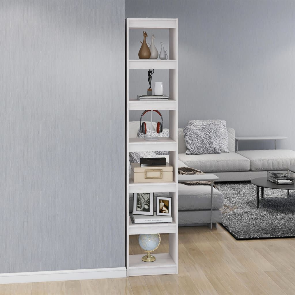 vidaXL Βιβλιοθήκη/Διαχωριστικό Χώρου Λευκό 40x30x199 εκ. Ξύλο Πεύκου