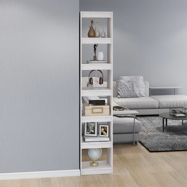 vidaXL Βιβλιοθήκη/Διαχωριστικό Χώρου Λευκό 40x30x199 εκ. Ξύλο Πεύκου