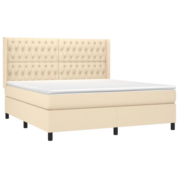 vidaXL &Kappa;&rho;&epsilon;&beta;ά&tau;&iota; Boxspring &mu;&epsilon; &Sigma;&tau;&rho;ώ&mu;&alpha; & LED &Kappa;&rho;&epsilon;&mu; 180x200 &epsilon;&kappa;. &Upsilon;&phi;&alpha;&sigma;&mu;ά&tau;&iota;&nu;&omicron;