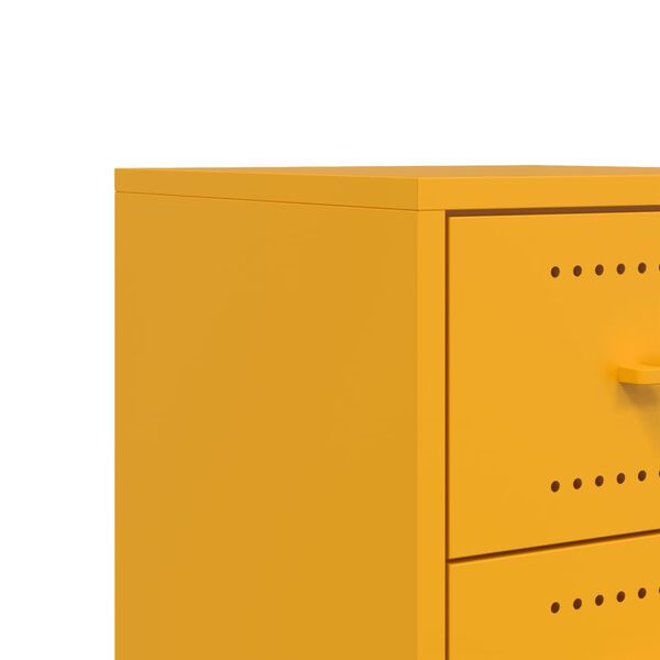 vidaXL Κομοδίνο Μουσταρδί 36x39x43,5 εκ. από Χάλυβα