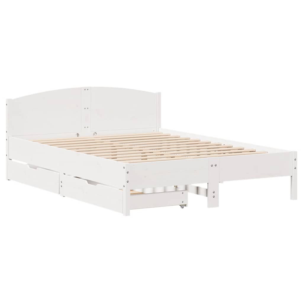 vidaXL Σκελετός Κρεβ. Χωρίς Στρώμα Λευκό 120x190 εκ Μασίφ Πεύκο