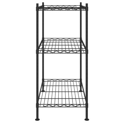 vidaXL Ραφιέρα Αποθήκευσης 3 Επιπέδων Μαύρη 60 x 35 x 76 εκ. 150 κιλά